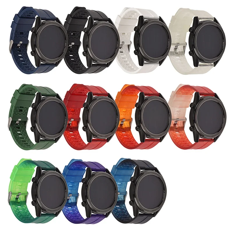 

*Watch Strap Applicable Huawei GT Smart Watch Switches Raw Ears Eco-friendly TPU Strap 22mm Universal Watch Strap Black Buckle