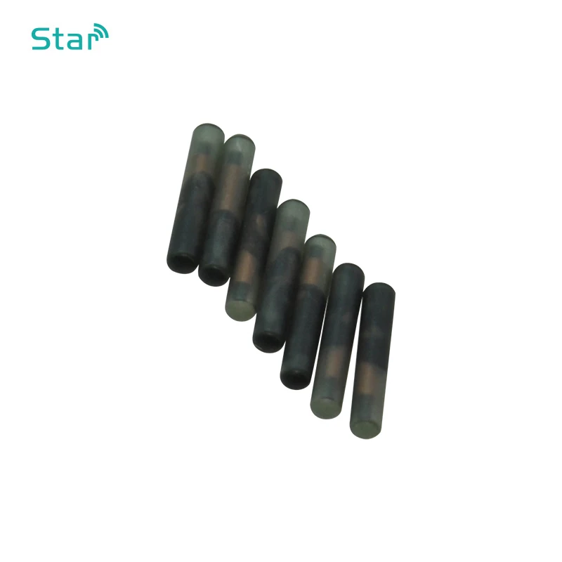 100x Passive ISO14443A NFC 13.56mhz RFID Glass Capsule animals Id tag 2.12*12mm