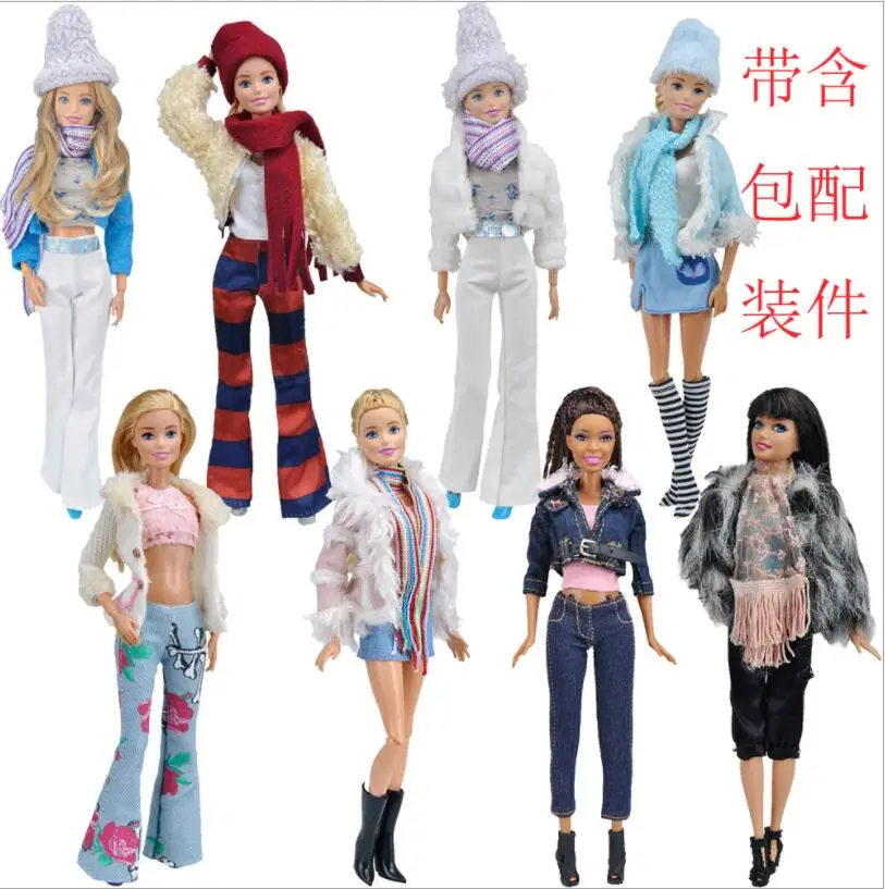 Качественная модная кукольная одежда набор ручной работы кукла игрушка наряды пальто шарф шляпа мешки для носков кукла игрушка аксессуары девочка подарки кукла Декор