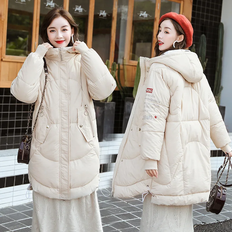 

2019 New Style Winter Large Size Cotton-padded Clothes Women's Loose-Fit Hooded Students Thick down Coat down Jacket Cotton-padd
