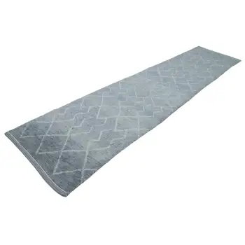 

91x406 Cm Blue Handmade Moroccan Runner Rug-3x13 Ft