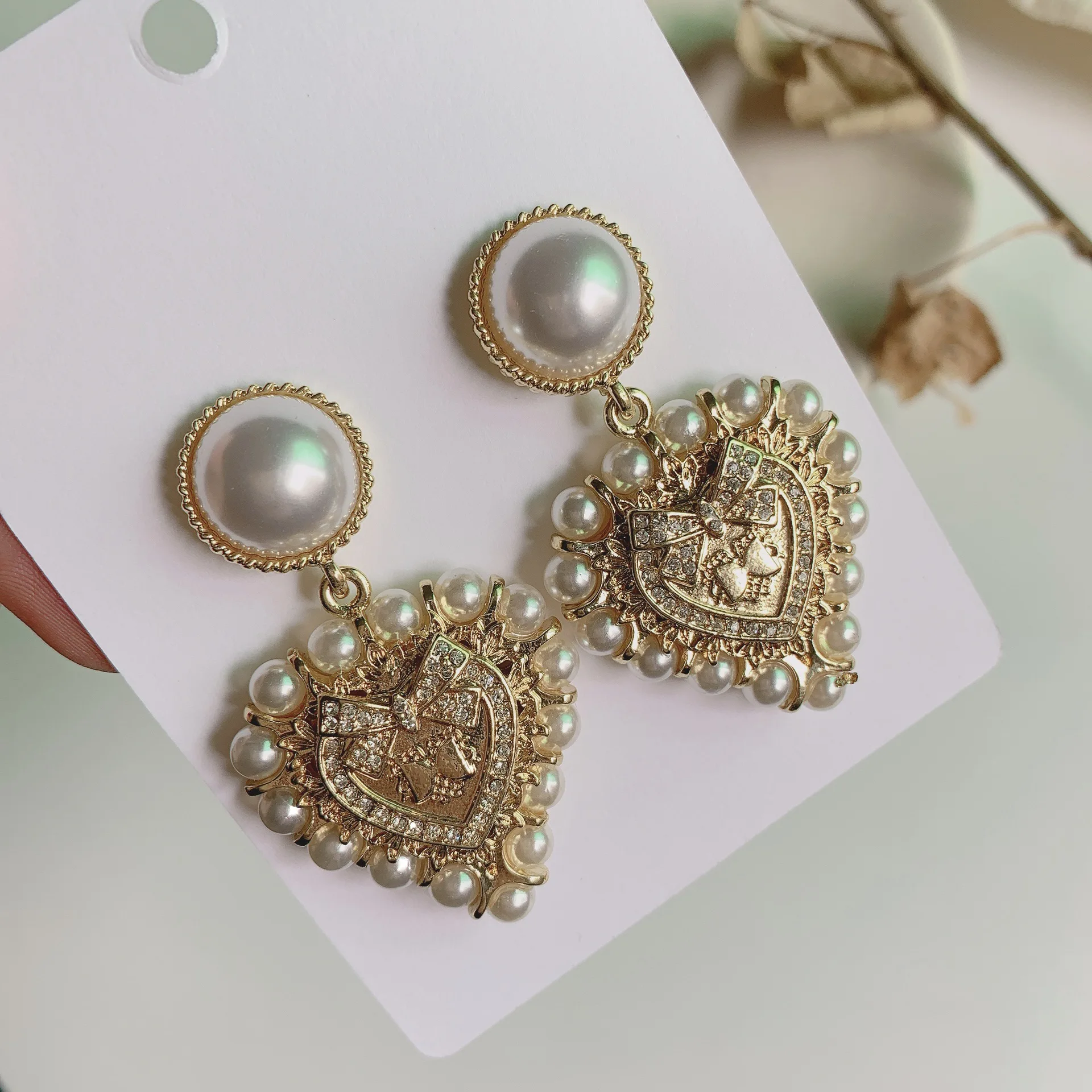 

Mimiyagu Gold Plated Bohemian Boho Heart Drop Earrings Party Jewelry For Women