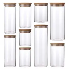 

High Borosilicate Glass Airtight Jars Straight Tea Cans Dried Fruit Snacks Storage Bottles Candy Storage Jars