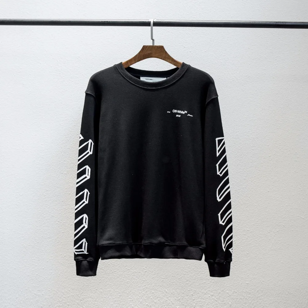 19ss OFF-WHITE C/O для мужчин и женщин VIRGIL ABLOH 3D эскиз стрела полоса с капюшоном уличная толстовка с круглым вырезом с капюшоном спортивная куртка