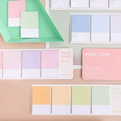 Bloc Notes Kawaii quatre couleurs/ensemble, papier créatif pour journal intime, messages, papeterie fournitures de bureau 