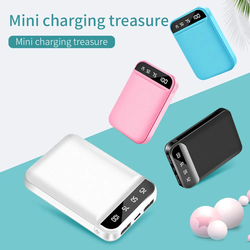 FLOVEME Mini Power Bank Dual Tragbare Schnelle Lade Batterie Power 10000mAH Reise Digital Display P