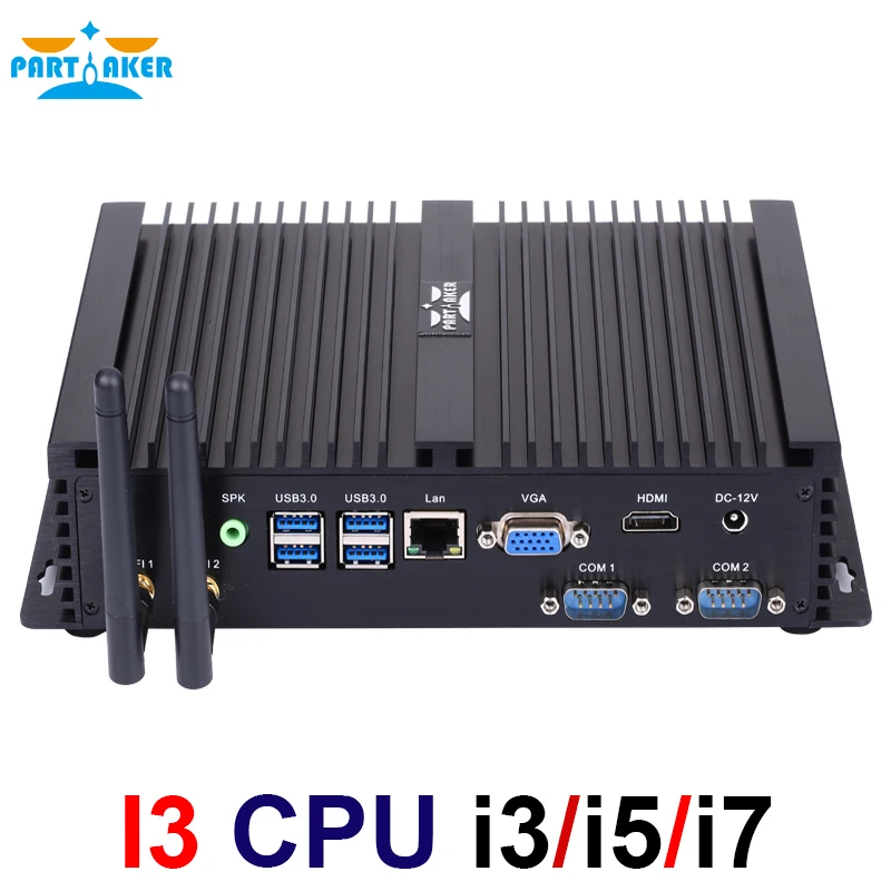 Причастник Intel Core i7 4500U промышленный Настольный i3 6006U 6100U i5 7200U Win10 Linux Minipc NUC 4K HD RS232