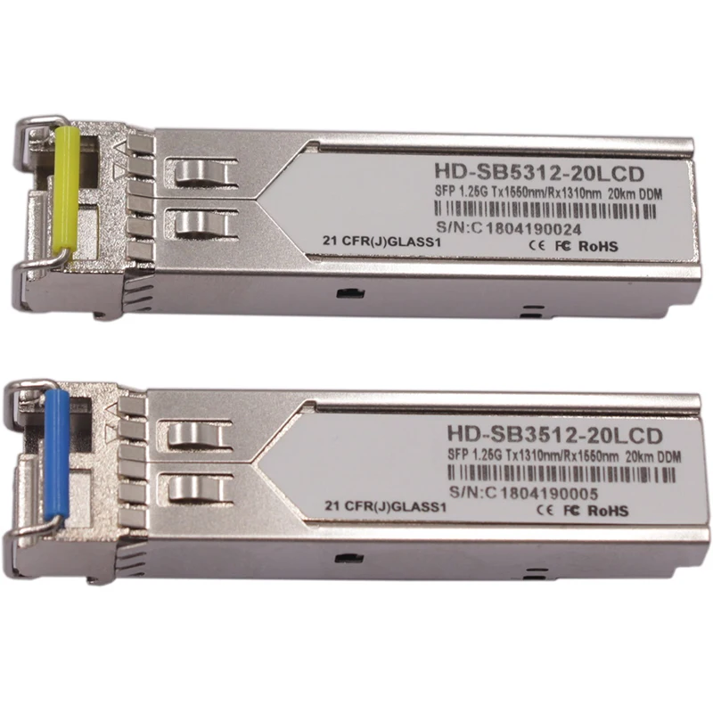 1 пара 25G BiDi SFP трансивер 20 40 60 км Tx1310nm/Rx 1550nm Tx1550nm/Rx1310nm DFP PIN одномодовый LC коннектор