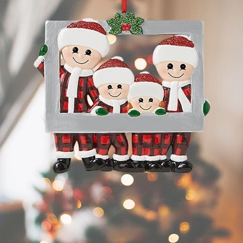 

2020 Quarantine Christmas Decoration Happy Family DIY Name Blessings Personalized Xmas Tree Hanging Ornament Pendant