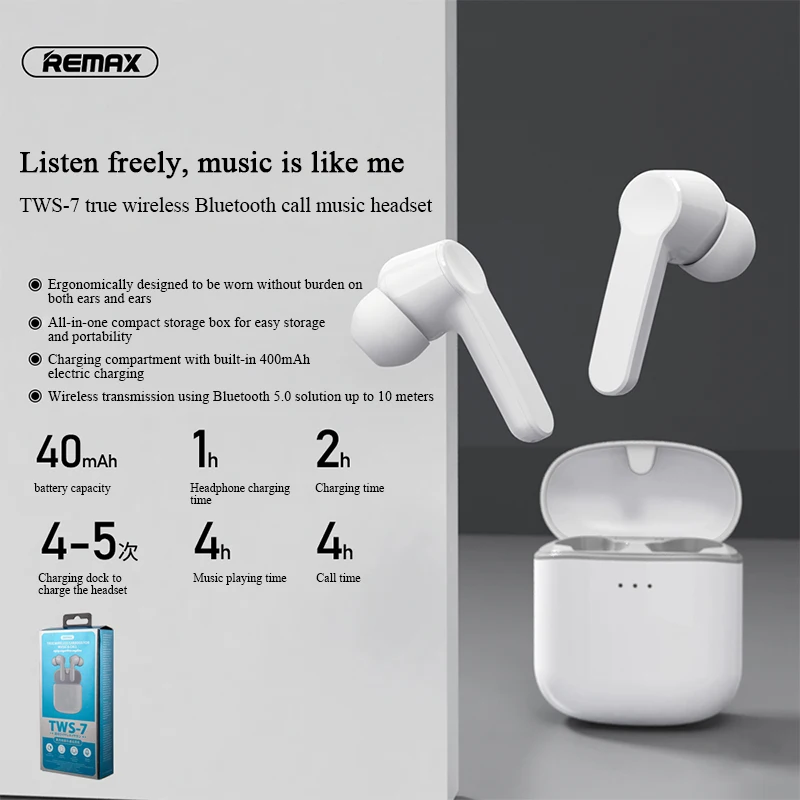 Оригинальные наушники remax TWS, Bluetooth 5,0, стерео Беспроводная гарнитура, умное сенсорное управление с микрофоном, наушники для iPhone Redmi Airdots