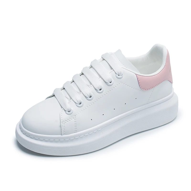 Women Shoes Luxury Designer Women Platform Mcqueens Chunky Trainers Increase Flat Bottom Skateboarding Shoes White Zapatos