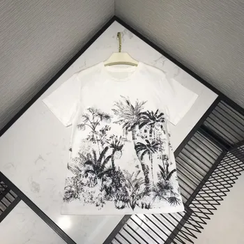 

Bt15108 Beautiful Matter Chronicles 2020 Good Morning! Suit-dress Temperament By Age Ink Leaf Printing Half Sleeve T Shirt