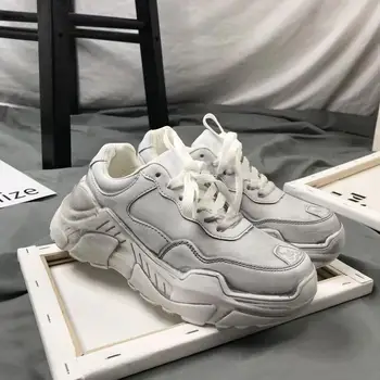 

2020 new fashion autumn women's shoes ladies casual shoes Harajuku wild thick-soled shoes street shooting white shoes large size