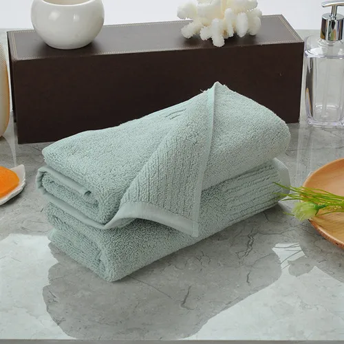 2 шт. 36*76 см хлопковые полотенца Роскошная утолщенная ткань для дома ванная комната супер абсорбент 10 цветов путешествия мягкое полотенце - Цвет: Зеленый