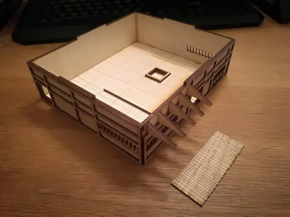 DIY игрушки Winehouse планшеты Деревянные маленькие набор декораций с 28 мм соотношением 1:56 для японских воюющих штатов Размер 16*18*17 см