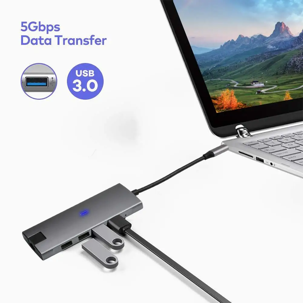 9 в 1 USB C концентратор многопортовый type C концентратор гигабитный Ethernet ультра-высокая скорость синхронизации данных USB C-type концентратор