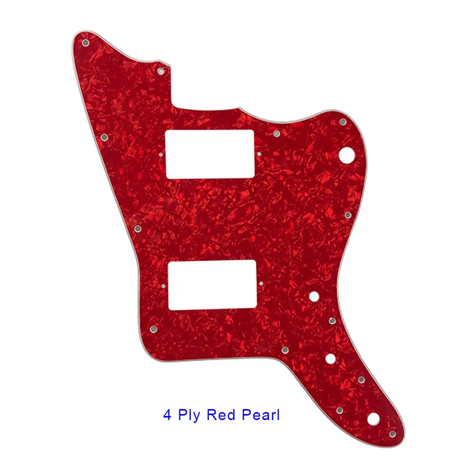 Pleroo Great Pickguard для 13 винтовое отверстие без отверстия сверху слева Япония Jazzmaster Гитара Pickguard с PAF Humbucker без моста - Цвет: 4 Ply Red pearl