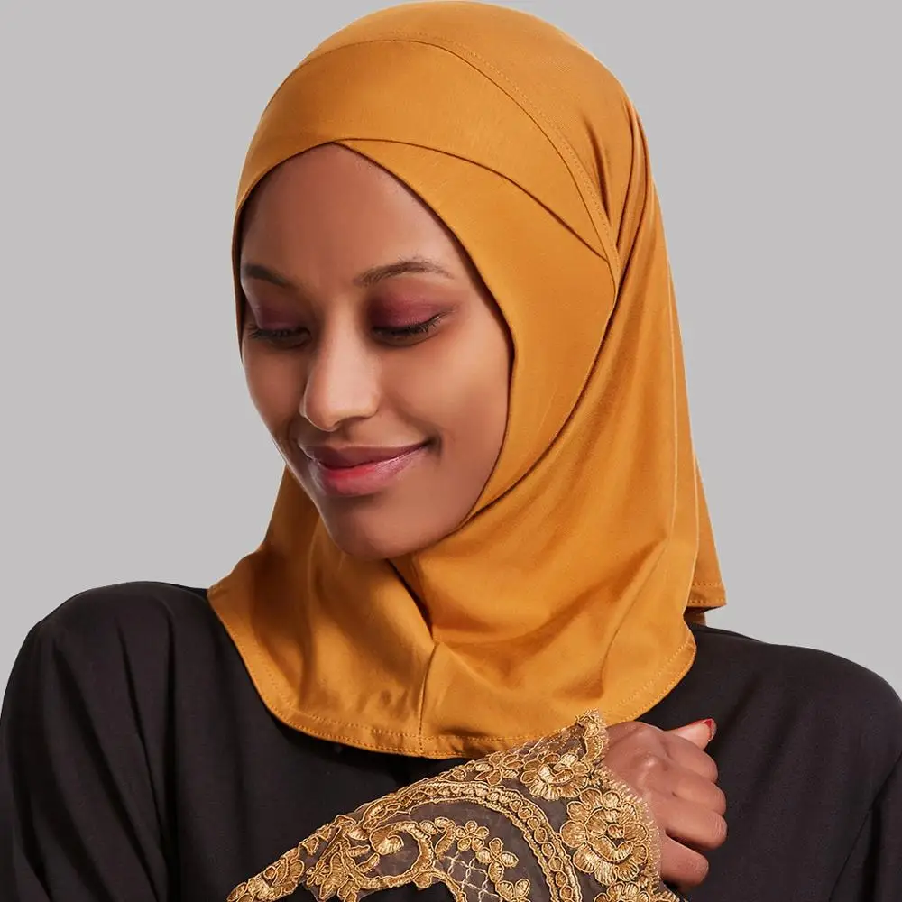 Хиджаб модальный платок мусульманские платки Женский Передний Крест мгновенный