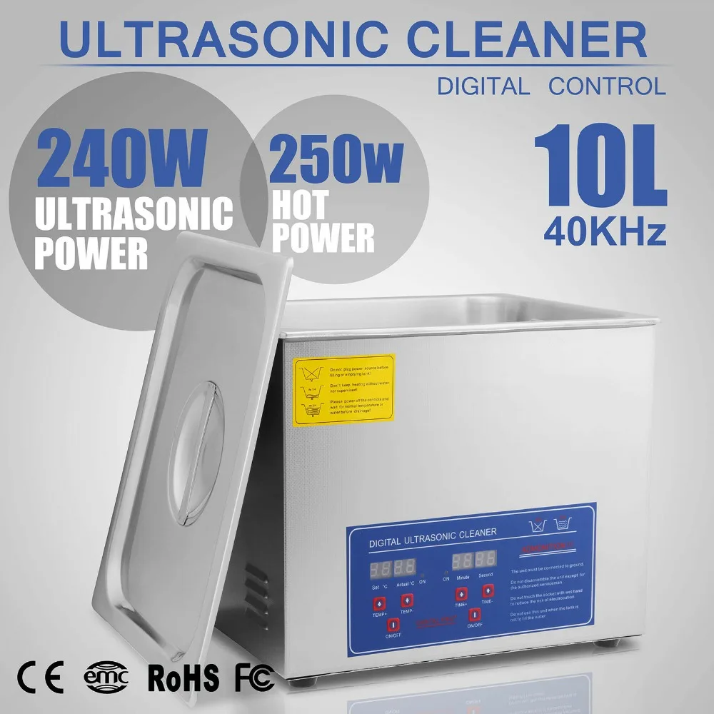 10L Цифровой Ультра звуковой очиститель комплект Ультра звуковой таймер для ванны ювелирные изделия очистки