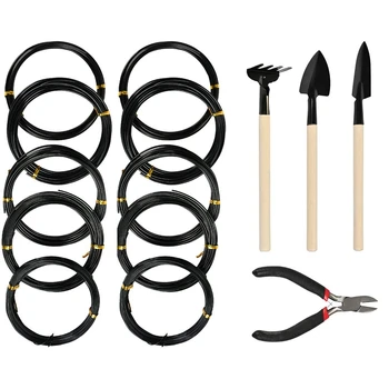 

Potted Wire, 5 Different Sizes of Bonsai Tree Training Wires Black