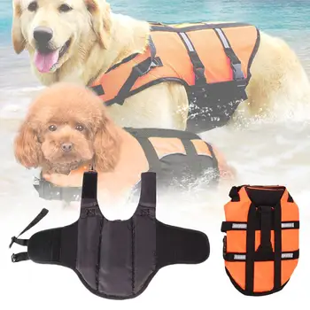 

Pet Life Vest Life Jackets Dog Cat Safe Clothes Protection Vest Swimwear Orange