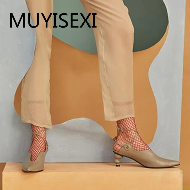 

Sexy nightclub high street fashion catwalk 6cm unique design heel pointed toe lace up work office party lady pump HL243 MUYISEXI