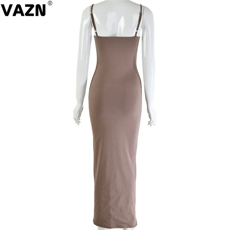 VAZN, новое, возрастное, сексуальное, Клубное, элегантное, дизайнерское, одноцветное, на тонких бретельках, без рукавов, для женщин, с талией, коллекция, тонкое, макси платье