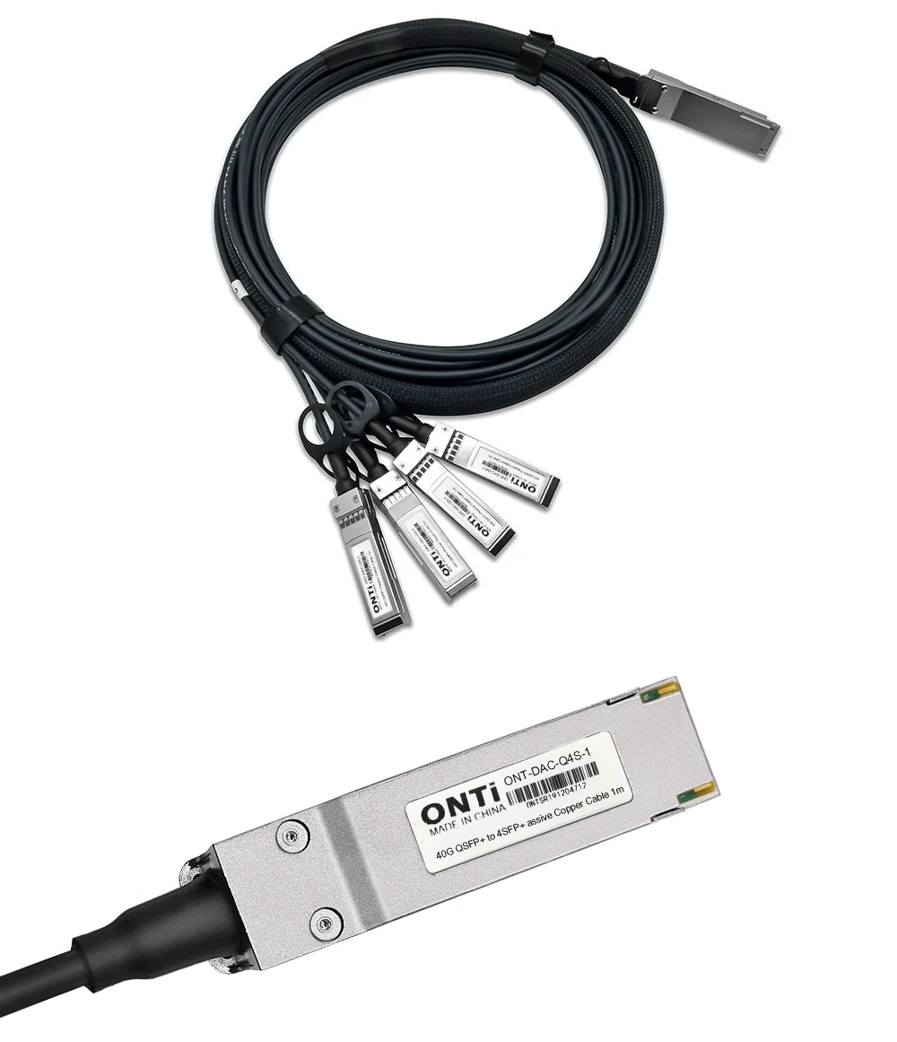 ONTi Высокое качество Гибридный 40G QSFP+ 4xsfp+ DAC 0,5 HDMI кабель 1 м 2 м 3 м 5 м 7 м пассивный прямой Медь Twinax кабель