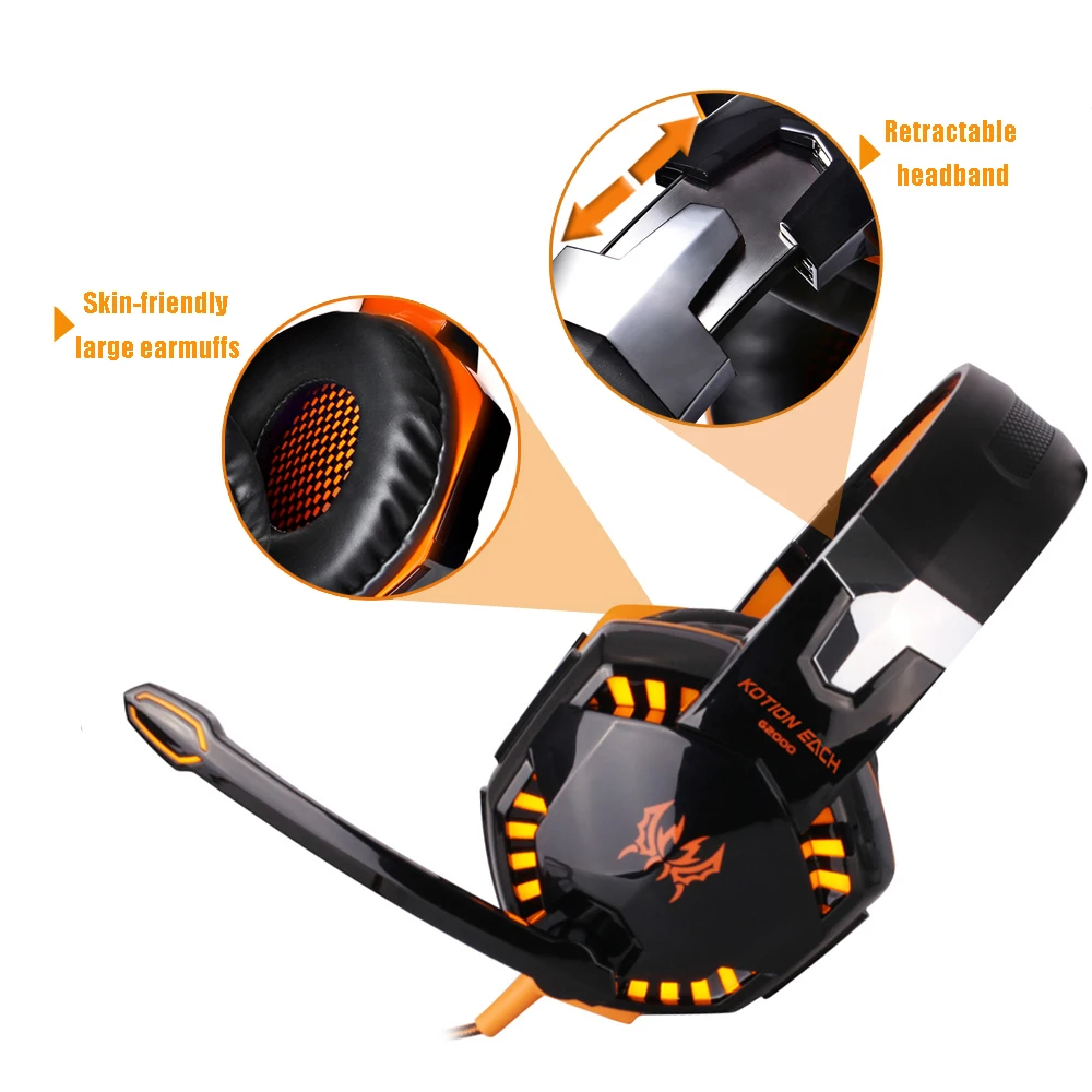 jogo jogos baixo estéreo sobre-cabeça fone de ouvido casque computador portátil microfone com fio fone de ouvido para computador ps4 xbox Fones de ouvido - Imagem 2