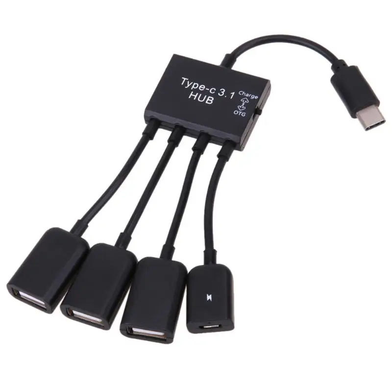 4 в 1 USB 3,1 тип-c до 4 USB женский порт адаптер удлинитель зарядного устройства