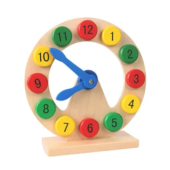 

Wooden Toy Learn to Tell Time Wooden Digital Clock Teaching Aids Kids Baby Early Education Learning Math clock toys for children