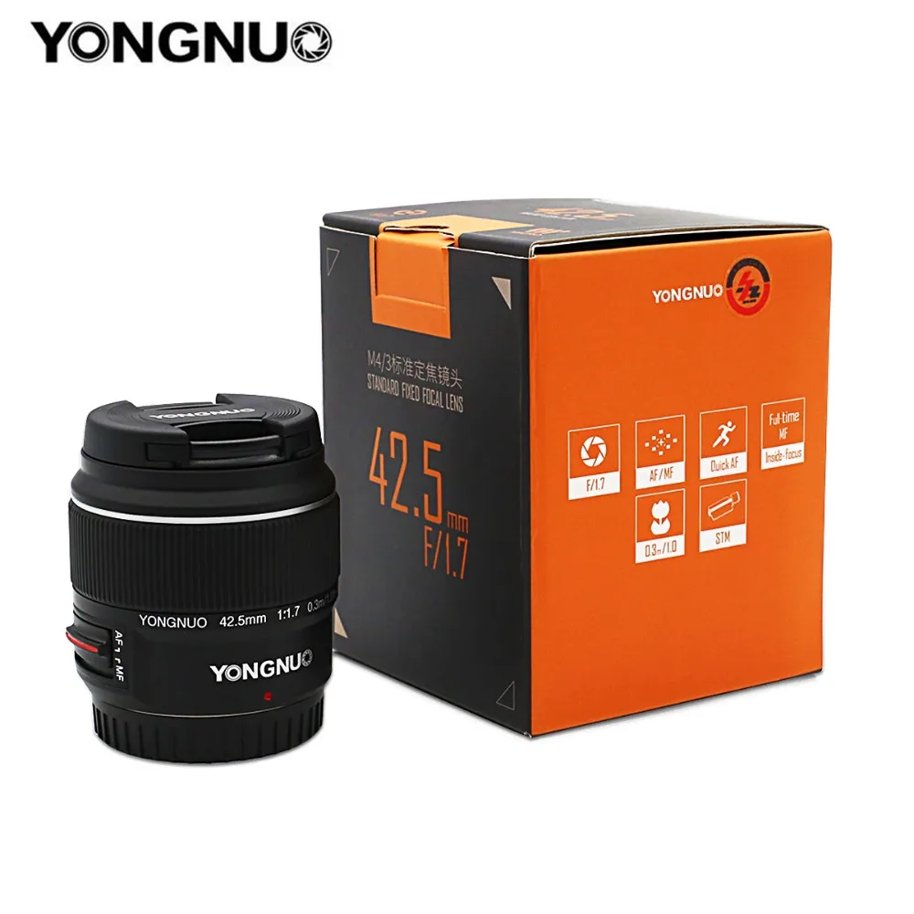 Yongnuo YN42.5mm F1.7 макро 4/3 интерфейс системы большая апертура AF/MF Автофокус стандартный объектив с фиксированным фокусом легко размытый фон