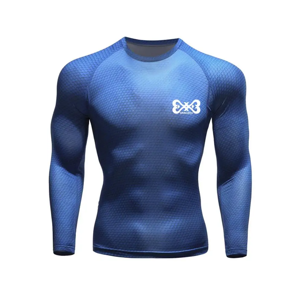 

Brand men's running T-shirt new snakeskin print MMA long-sleeved fitness training shirt compression fitness shirt camouflage men