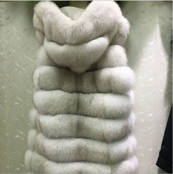 Роскошный Норковый жилет из искусственного меха XXL Женские пальто зима манто femme hiver длинный жилет с капюшоном из искусственного меха жилет FW132