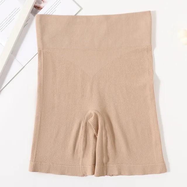 High Waist Seamless Shorts Women Hip Push Up Shorts Safety Short Pants Fitness Boxer Panty Tummy Control Underwear Underpants style3 beige