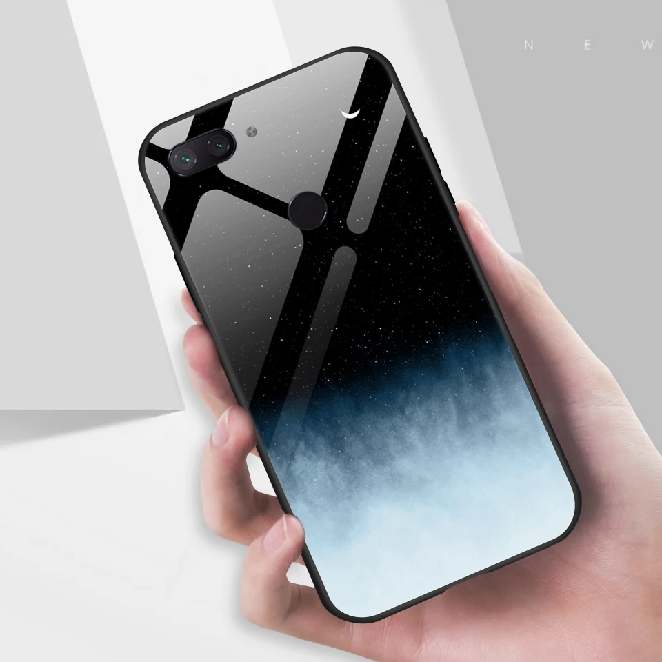 Для Xiaomi 8/8SE роскошный ударопрочный ТПУ чехол из закаленного стекла для Xiaomi 8 Lite модная мягкая Edge Мобильная Защитная крышка для телефона