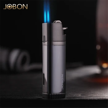 

Jobon Inflatable Lighter Windproof Creative Blue Flame Straight Grinding Wheel Lighter Double Fire Cigar Lighter