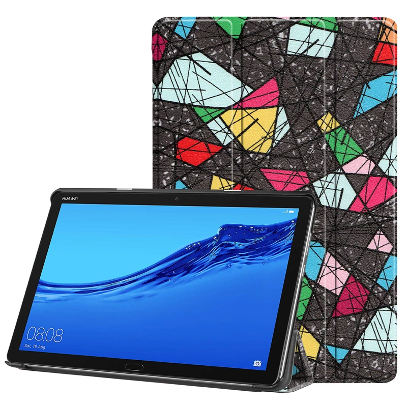 

Nice Printed Tablet Case For Huawei MediaPad M5 Lite 10 BAH2-W19/L09/W09 Folding Leather Flip Stand cover Protective Shell Funda