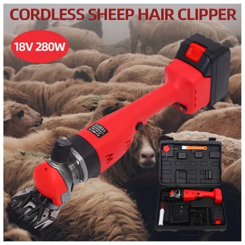 

Cordless Electric Sheep Goat Shearing Machine Clipper 4400mA Farm Shears Cutter Wool Scissor Cut Machine With Box EU Plug