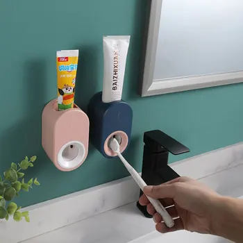 

1PC Creative Plastic Toothpaste Dispenser Automatic Portable Toothpaste Squeezer Wall Mount Stand Bathroom Accessories Set