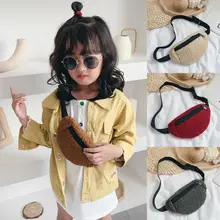 Детская модная поясная сумка на молнии для маленьких девочек, шерстяная однотонная Регулируемая поясная сумка, сумка через плечо