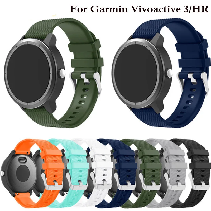 Цветной мягкий силиконовый сменный ремешок для Garmin Vivoactive3 Vivomove HR смарт-браслет