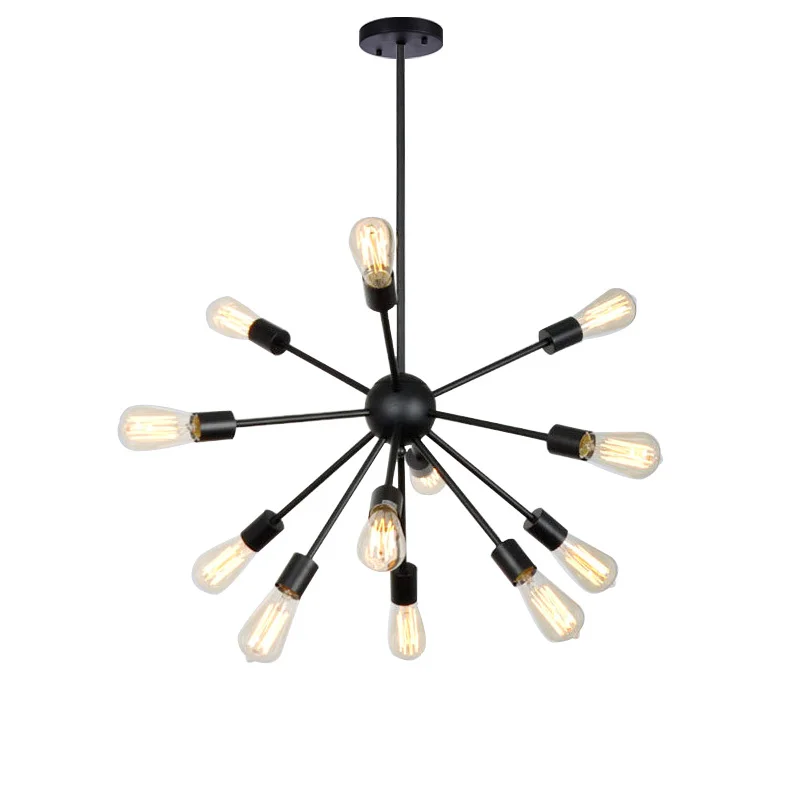 

Vintage Chandelier Edison Light Fixture Industrial Metal Style Hanging Lamp Starburst Lighting For Kitchen Living Room Dining