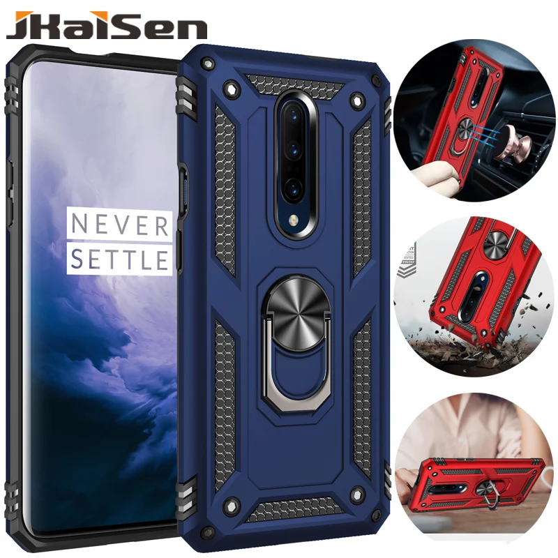 

Sergeant Armor Shockproof Phone Case For Oneplus 7 Pro Anti Drop Finger Ring Bracket Protective Cover Car Holder for 1+ 7Pro