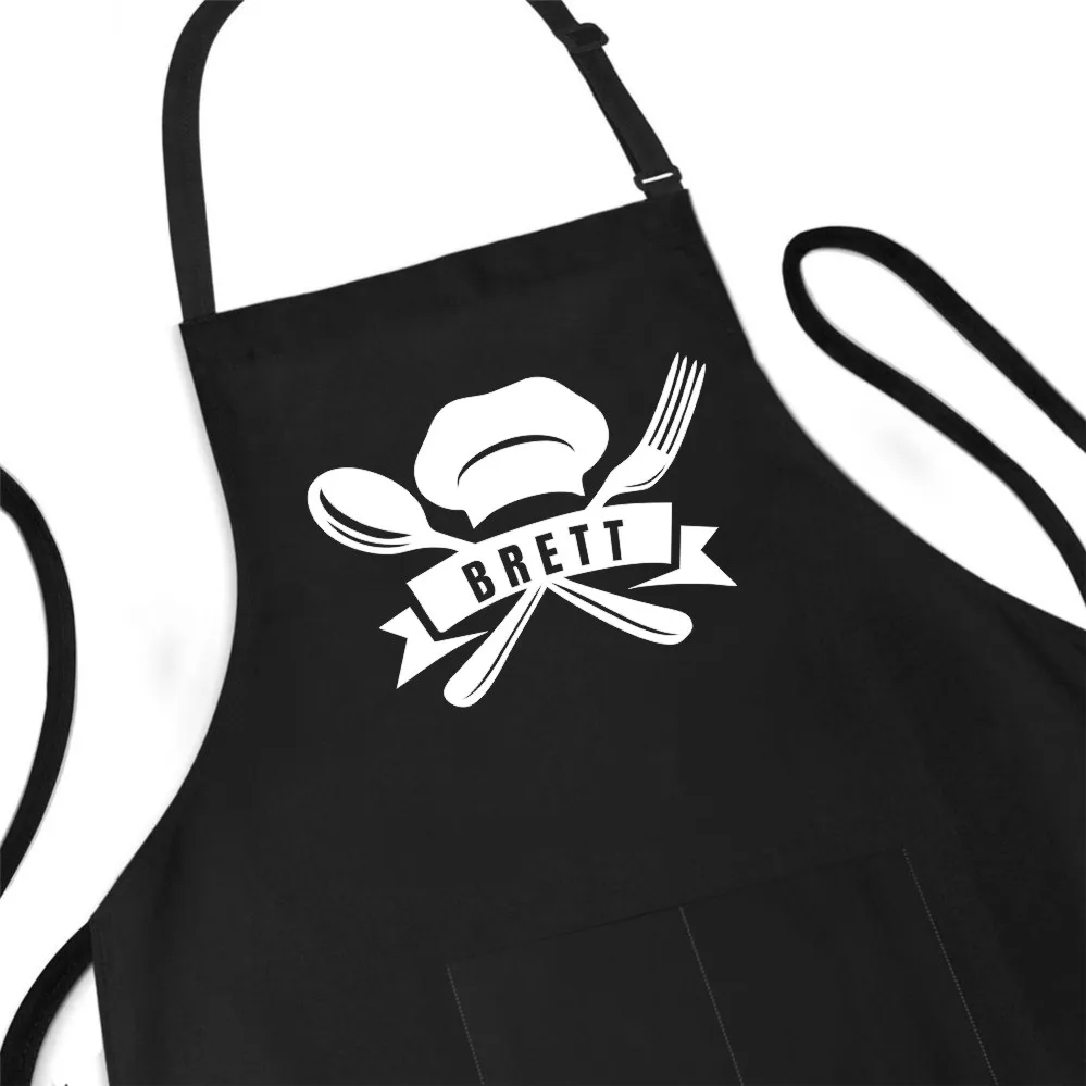 New Pattern Cooking Apron Name Men Women Home Kitchen Apron Unique Gifts Personalized Black Birthday BBQ