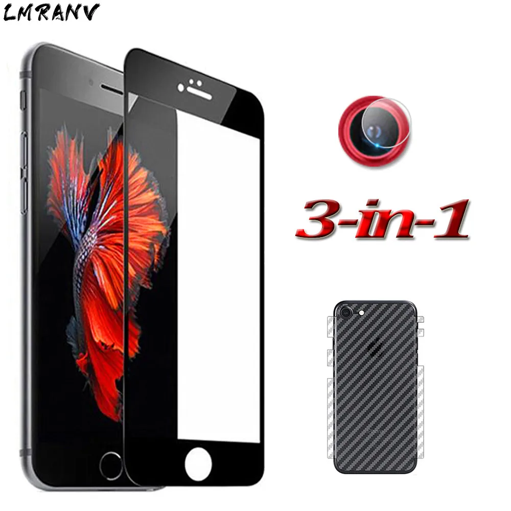 

3-in-1 Glass Film For iphone SE 2/SE2020 Screen Protector Tempered Glass on iphone SE2 Phone Protective Glass,9H hardness Anti-Scratch Screen Glasses iphonese2 Apple se 2020 Front Glass+Back Film+Camera lens