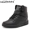 2022 Woman Breathable High Top Black White Boots Shoes Women Casual Sport Shoes Platform Hidden Increasing Sneakers Leather Shoe ► Photo 3/6