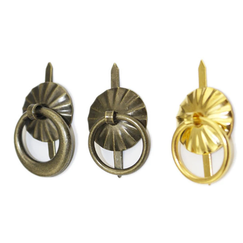 

20Pcs Antique Sun Drawer Cabinet Desk Door Pull Handle Knob Furniture Hardware,Ring Pin Handle,Bronze Tone