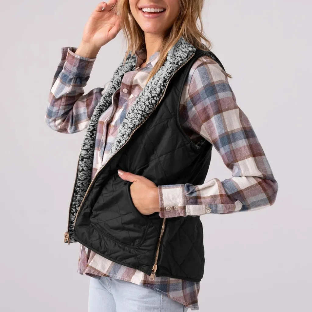 Vest women 2019 Sleeveless Autumn and Winter Jacke Thick Female Slim Warm Waistcoat Vest Coat Jacket chamarras de mujer S-XXL