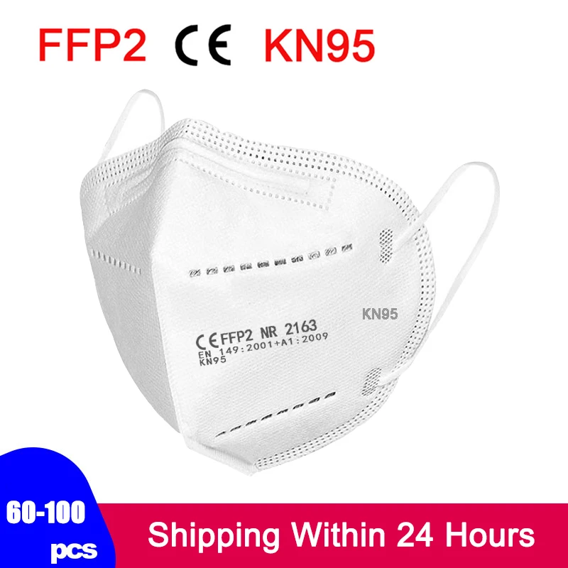 Mascarilla KN95 FFP2 de 5 capas con filtro, máscara protectora para la cara, antipolvo, antigripal